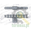 Łańcuch C08B (R1 1/2) przenośnika Kombajnu do Porzeczek 53 łopatek Waryński