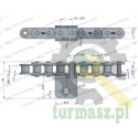 Łańcuch C08B (R1 1/2) przenośnika Kombajnu do Porzeczek 61 łopatek Waryński