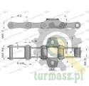 Łańcuch podajnika ziarnowego nkpl. 38 łopatek L= 6.4 mb zastosowanie Bizon Waryński 504020023
