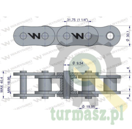Łańcuch rolkowy 100SP (R1 1.1/4) 5m Waryński