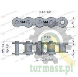 Łańcuch rolkowy 10B-1-118Ps napędu kołapodnoszącego zastosowanie Anna Waryński