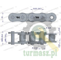 Łańcuch rolkowy wzmocniony 12A-1 ANSI A 60 (R1 3/4) 2.5m Waryński