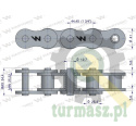Łańcuch rolkowy wzmocniony 28A-1 ANSI A 140 (R1 1.3/4) 5m Waryński