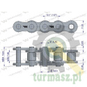 Łańcuch rolkowy wzmocniony przemysłowy 08BH-1 (R1 1/2) 2.5 m Waryński