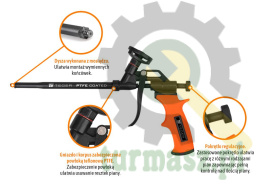 Pistolet do piany poliuretanowej - teflonowy 8
