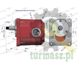 Pompa hydrauliczna zębata do Bizon Z-050 stary typ PZS-KP-25 (obroty lewe) 16Mpa w korpusie żeliwnym Waryński