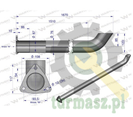 Rura C-385 TURBO ( gięta ) INOX WARYŃSKI