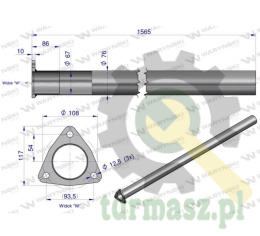 Rura C-385 TURBO ( prosta ) INOX WARYŃSKI