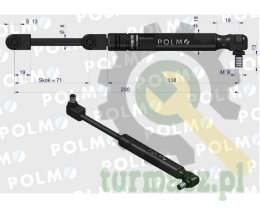 Siłownik drzwi L max. 230mm 3902121M1P MASSEY FERGUSON POLMO