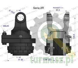 Sprzęgło na kołek wału Seria 2R 900Nm - 24x61 - 1 3/8 Z21 WARYŃSKI