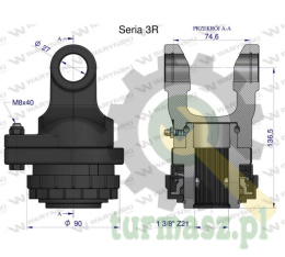 Sprzęgło na kołek wału Seria 3R 1700Nm - 27x75 - 1 3/8 Z21 WARYŃSKI