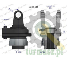 Sprzęgło na kołek wału Seria 6R 2200Nm - 30x92 - 1 3/4 Z6 WARYŃSKI