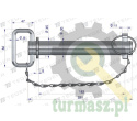 Sworzeń zaczepu z zawleczką i łańcuchem 30x183x221 TEGER