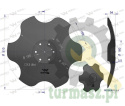 Talerz, skrajny lewy fi 510 mocowanie 6/120 grubość 3,5 mm stal borowa, Waryński