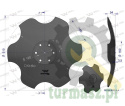 Talerz, skrajny prawy fi 510 mocowanie 6/120 grubość 3,5 mm stal borowa, Waryński