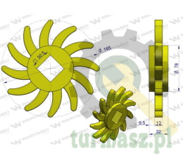 Tarcza, sortująca lewa PU 165x32 otw 32,5x32,5, zastosowanie 08800210 Grimme, Waryński