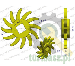 Tarcza, sortująca prawa PU 165x32 otw 32,5x32,5, zastosowanie 08800209 Grimme, Waryński