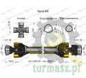 Wał, przegubowo-teleskopowy 1290-1990mm 1240Nm Z6 - 1 3/4 z drugiej strony sprzęgło jednokierunkowe Z6 - 1 3/4 CE 2020 seria 8R,