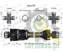 Wał, przegubowo-teleskopowy 1290-1990mm 1240Nm szerokokątny Z20 - 1 3/4 z drugiej strony sprzęgło jednokierunkowe Z20 - 1 3/4 CE