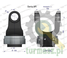 Widłak z pierścieniem 1 3/4 Z20 - 35X106 Seria 8R CE2020 Waryński