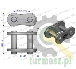 Zamek łańcucha 06B-1 (R1 3/8) Waryński ( sprzedawane po 10 )