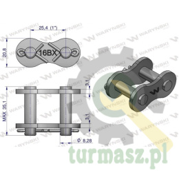 Zamek łańcucha 16BX-1 (R1 1) Waryński ( sprzedawane po 10 )