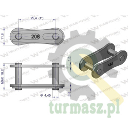 Zamek łańcucha 208B (R1 1) Waryński ( sprzedawane po 5 )