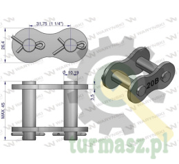 Zamek łańcucha 20B-1 (R1 1.1/4) Waryński ( sprzedawane po 5 )