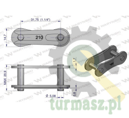 Zamek łańcucha 210B (R1 1.1/4) Waryński ( sprzedawane po 5 )