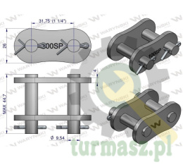 Zamek łańcucha Z100SP (R1 1.1/4) Waryński ( sprzedawane po 5 )