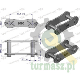 Zamek łańcucha Z216A 2080 (R1 2) Waryński ( sprzedawane po 5 )