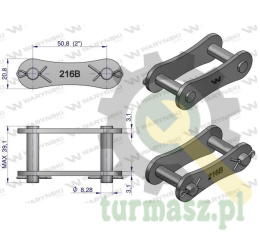 Zamek łańcucha Z216B (R1 2) Waryński ( sprzedawane po 5 )