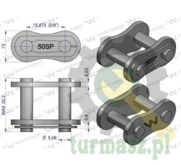 Zamek łańcucha Z50SP (R1 5/8) Waryński ( sprzedawane po 5 )