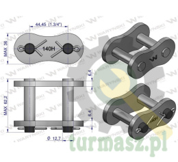 Zamek łańcucha przemysłowego Z28AH-1 ANSI A 140H (R1 1.3/4) Waryński