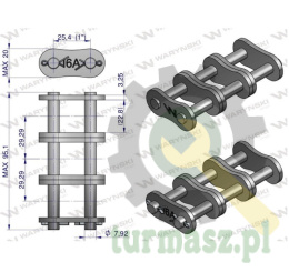 Zamek łańcucha wzmocnionego Z16A-3 ANSI A 80 (R3 1) Waryński ( sprzedawane po 5 )