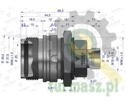 Zawór gniazdo ZSR6160101 (pasuje do Bizon) M18x1,5 skręcane VOIMA (opakowanie 10szt)