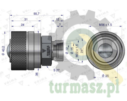 Zawór wtyczka ZSR (50490030) M22x1,5 skręcane VOIMA (opakowanie 10szt)