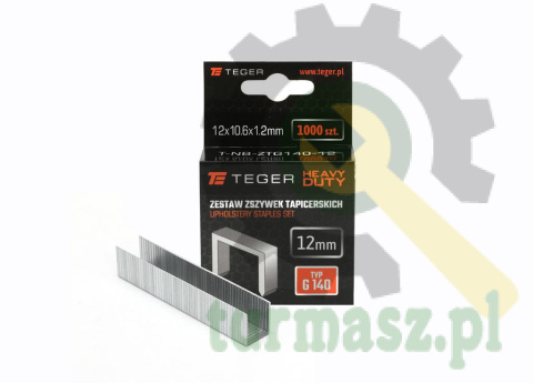 Zestaw zszywek tapicerskich HEAVY DUTY (typ G/140) 12/10,6/1,2mm / 1000 szt / TEGER