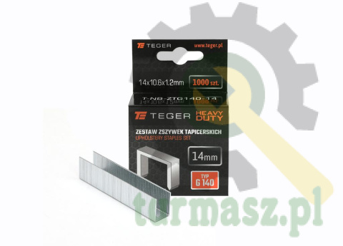 Zestaw zszywek tapicerskich HEAVY DUTY (typ G/140) 14/10,6/1,2mm / 1000 szt / TEGER