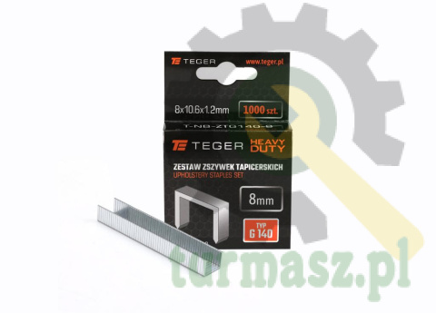 Zestaw zszywek tapicerskich HEAVY DUTY (typ G/140) 8/10,6/1,2mm / 1000 szt / TEGER