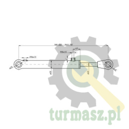 Cylinder hydrauliczny, siłownik wysuwu motowideł CJ2F16/40/22/250z, 5040995130 Bizon