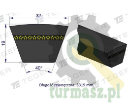 Pas klinowy Hard-Belt (T-0617309.0) AP1000953 do CLAAS 0617309.0 TEGER