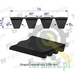 Pas klinowy Hard-Belt (T-644404.0) AP1003354 do CLAAS 644404.0 TEGER