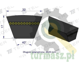 Pas klinowy Hard-Belt (T-653063.0) AP1003572 do CLAAS 653063.0 TEGER