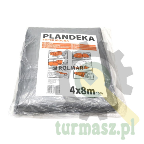 Plandeka SUPER MOCNA 4x8m (srebrna) gramatura 160g/m2