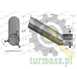 Rura do tłumika 5040390070.1P,504039012/0 wygięta końcówka Bizon WARYŃSKI