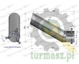 Rura do tłumika 5040390070.1P504039012/0 wygięta końcówka Bizon INOX WARYŃSKI