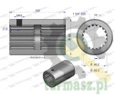 Tuleja, WOM łącząca frezowana 100mm Z20 - 1 3/4, Waryński