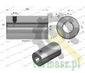 Tuleja, łącząca otwór fi 25mm z rowkiem na wpust 8mm 100mm, Waryński