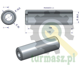 Tuleja zęba do regeneracji wideł do obornika 110mm TUR